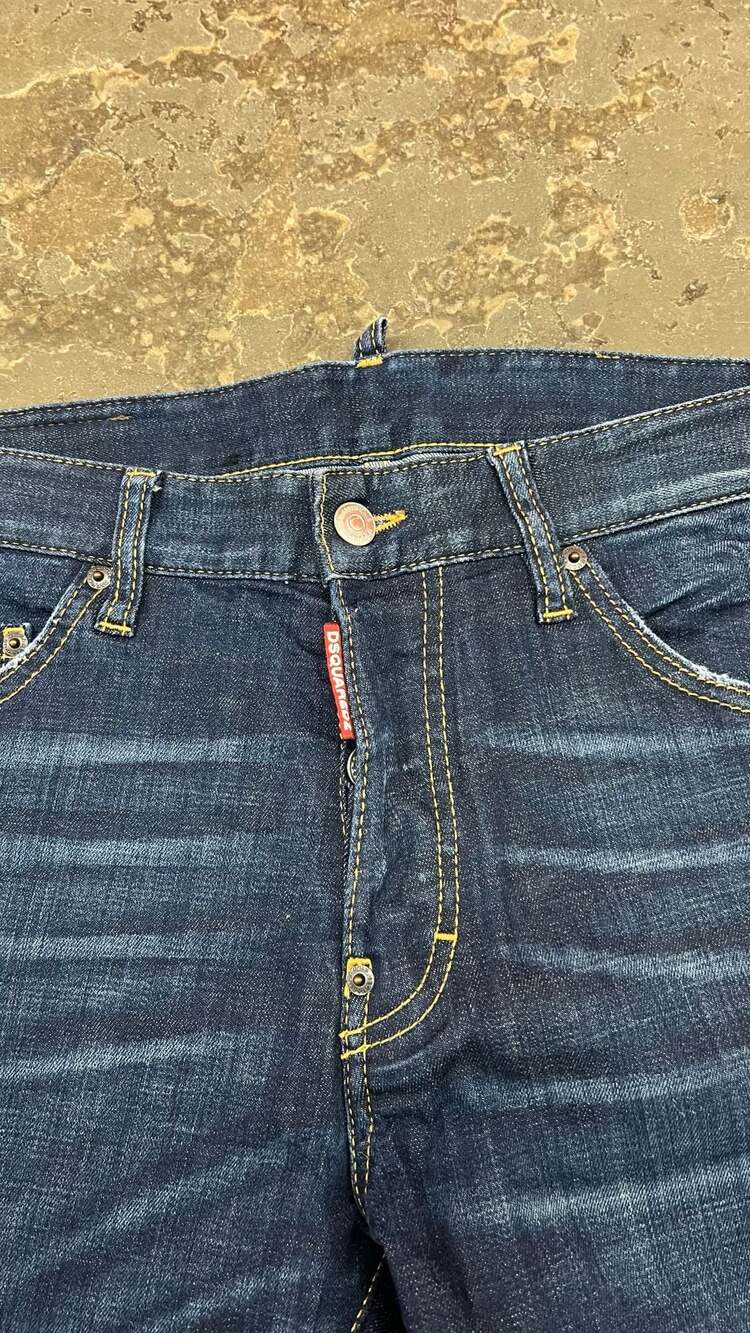 DSquared2 Dark Wash Distressed Denim Jeans Blue - Picture 3 of 8